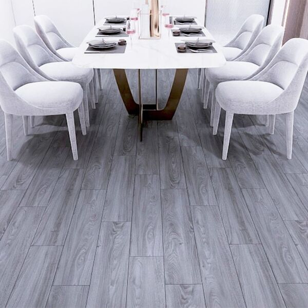 Revêtement de sol vinyle autocollant gris effet bois – Antidérapant, lavable, moderne – 36 pièces, 5 m²